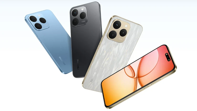 Realme 15T smartphone with 7000mAh battery, AMOLED screen, and iPhone-like design
