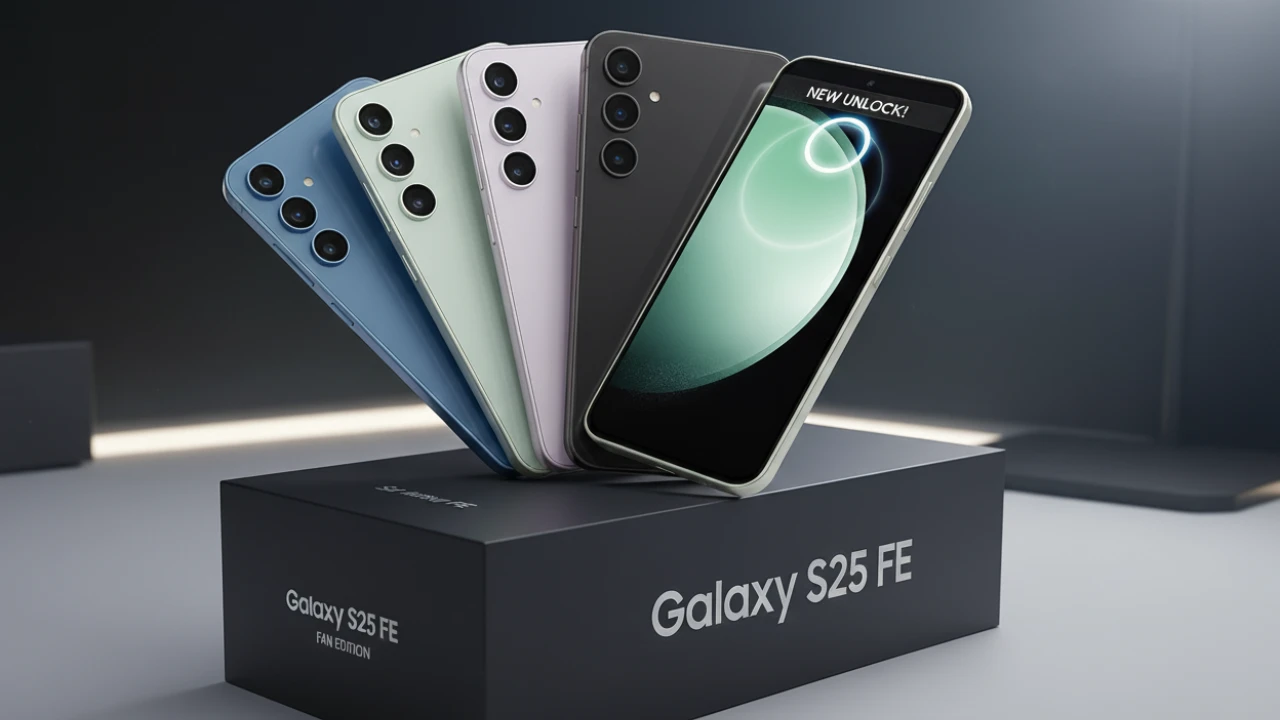 Samsung Galaxy S25 FE 5G in Navy, Jetblack, White, Icyblue with 120Hz AMOLED and triple camera